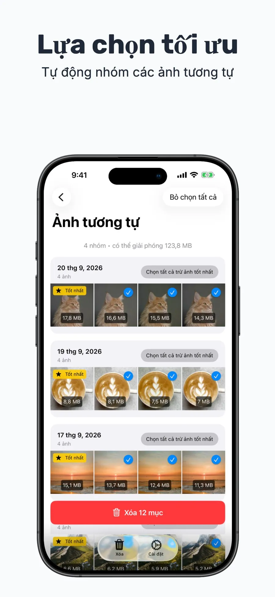 Ảnh tương tự được hiển thị theo nhóm
